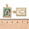Brass Micro Pave Clear Cubic Zirconia Pendants KK-S048-03G-3