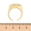 Heart Brass Micro Pave Cubic Zirconia Cuff Rings for Women RJEW-A069-08G-5