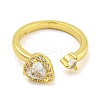 Rack Plating Brass Micro Pave Cubic Zirconia Cuff Rings for Women RJEW-G330-71G-2