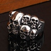Steam Punk Style Titanium Steel Multi-Skull Finger Rings SKUL-PW0005-08H-4
