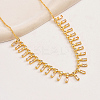 Golden Brass Rectangle Charms Bib Necklace for Women VR0432-1-1
