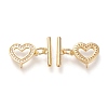 Brass Micro Pave Clear Cubic Zirconia Toggle Clasps KK-F820-01G-2