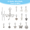 48Pcs 12 Styles Alloy Pendant Decorations HJEW-FH00011-2