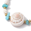 Summer Beach Natural Shiva Eye Shell Link Bracelets BJEW-JB10287-4