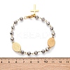 201 Stainless Steel & Electroplated Glass  Miraculous Medal Virgin Cross Charm Bracelets BJEW-B078-163G-3