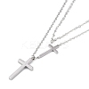 Non-Tarnish 304 Stainless Steel Cable Chain Religion Cross Pendant Necklaces for Women NJEW-K276-05B-P-1