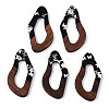 Opaque Resin & Walnut Wood Pendants RESI-N039-59B-1