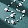 ABS Plastic Pearl Round Beads Link Bracelets BJEW-G774-05P-3