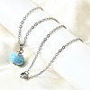 Synthetic Turquoise Rondelle Pendant Urn Ashes Necklaces NJEW-K393-01P-3