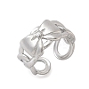 304 Stainless Steel Open Cuff Rings for Women RJEW-A079-11C-P-4