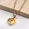 304 Stainless Steel Heart Pendant Necklaces for Women NJEW-S439-03A-G-2
