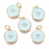 Brass Micro Pave Clear Cubic Zirconia Charms ZIRC-B002-32G-B-1