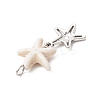 7Pcs 7 Styles Natural Howlite Starfish & Alloy Sea Animals Pendants PALLOY-JF03752-02-5