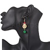 Glass Beaded Reindeer Dangle Earrings EJEW-MZ00628-3