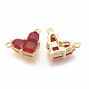 Brass Cubic Zirconia Charms X-KK-S340-12G-04-2