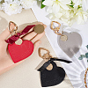 3Pcs 3 Colors Heart Leather Keychains KEYC-CL0001-24-3