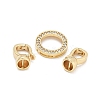 Brass Micro Pave Clear Cubic Zirconia Fold Over Clasps KK-U059-34G-2