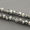 Half Plated Faceted Rondelle Glass Bead Strands X-EGLA-S095-2mm-03-2