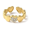 Ion Plating(IP) 304 Stainless Steel Open Cuff Ring for Women RJEW-F166-08G-01-2