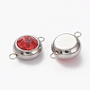 Stainless Steel Color Plated 304 Stainless Steel Pave Cubic Zirconia Links Connectors STAS-I169-02P-03-2