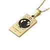 304 Stainless Steel Black Enamel Rectangle with Constellation Pendant Necklaces LS-NJEW-I128-01A-1