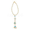Resin & Shell Evil Eye Pendant Decoration HJEW-DR00026-1