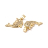 Brass Micro Pave Cubic Zirconia Pendants KK-E068-VC053-3