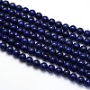 Dyed Natural Lapis Lazuli Round Beads Strands G-O047-06-12mm-2