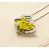 Butterfly Brass Pave Glass Birth Stone Pendant Necklaces FS-WG3BB0A-11-1