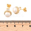 Round Brass Micro Pave Clear Cubic Zirconia Stud Earrings EJEW-A135-26G-5