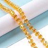 Transparent Electroplate Glass Beads Strands GLAA-E036-01A-2