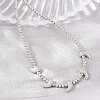 Brass Micro Pave Clear Cubic Zirconia Hot Pepper and Round Beaded Necklaces KK-CBA4547-15P-3