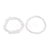 Chip & Round Natural Quartz Crystal Beaded Stretch Bracelets BJEW-JB10189-01-3