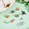 6Pcs 6 Styles Bees Zinc Alloy Twist Bag Lock Purse Catch Clasps PURS-UN0001-05-2