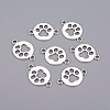 Tibetan Style Flat Round with Dog  Paw Print Alloy Links connectors LS-X-TIBE-Q045-04AS-RS-1