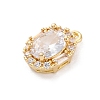 Brass Micro Pave Clear Cubic Zirconia Pendants KK-Z084-09G-01-2
