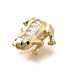 Brass with Cubic Zirconia Beads KK-Q035-14G-1