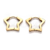 304 Stainless Steel Star Huggie Hoop Earrings STAS-J033-07G-2