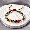 Glass Round Beads Braided Bead Bracelets BJEW-M110-01-1