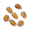 Golden Metal Enlaced Acrylic Beads X1-OACR-H019-09-1