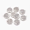 Flat Round with Tree of Life Tibetan Style Pendant Cabochon Settings TIBEP-K020kg-06AS-NR-1