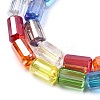 Electroplate Transparent Gradient Color Glass Beads Strands GLAA-F131-02-3