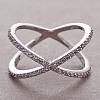 Simple Style Brass Cubic Zirconia Finger Rings FS-WG32029-02-1