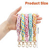 5Pcs 5 Colors Handmade Macrame Cotton Wristlet Bracelet Keychain Pendant Decoration HJEW-GL0001-15-2