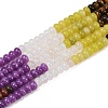 Natural Polychrome Jasper & Flower Amazonite & Tiger Eye & Dyed White Jade & White Jade & Lemon Jade Beads Strands G-Z135-C01-2