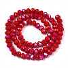 Electroplate Opaque Solid Color Glass Beads Strands X1-EGLA-A034-P8mm-L21-3
