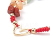 Natural Mixed Stone & Freshwater Pearl Braided Bead Bracelets BJEW-JB08720-03-5