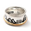 Rotatable Mountain and Heart Alloy Finger Ring RJEW-F123-08AS-2