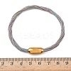 304 Stainless Steel with Polyester Metallic Cord Bracelets for Women BJEW-Z145-01G-28-5