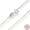 Rhodium Plated 925 Sterling Silver Mariner Link Chain Necklaces STER-L059-13P-1